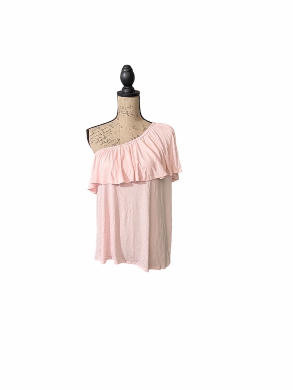 Lane Bryant One-Shoulder Ruffle Top — Pale Pink